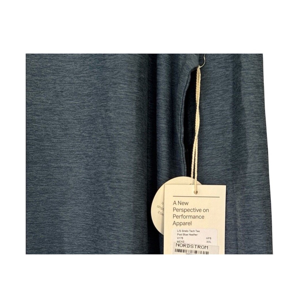 Vuori Men's Long Sleeve Strato Tech Tee Shirt Pool Blue Size XXL New w/tag - Picture 4 of 4